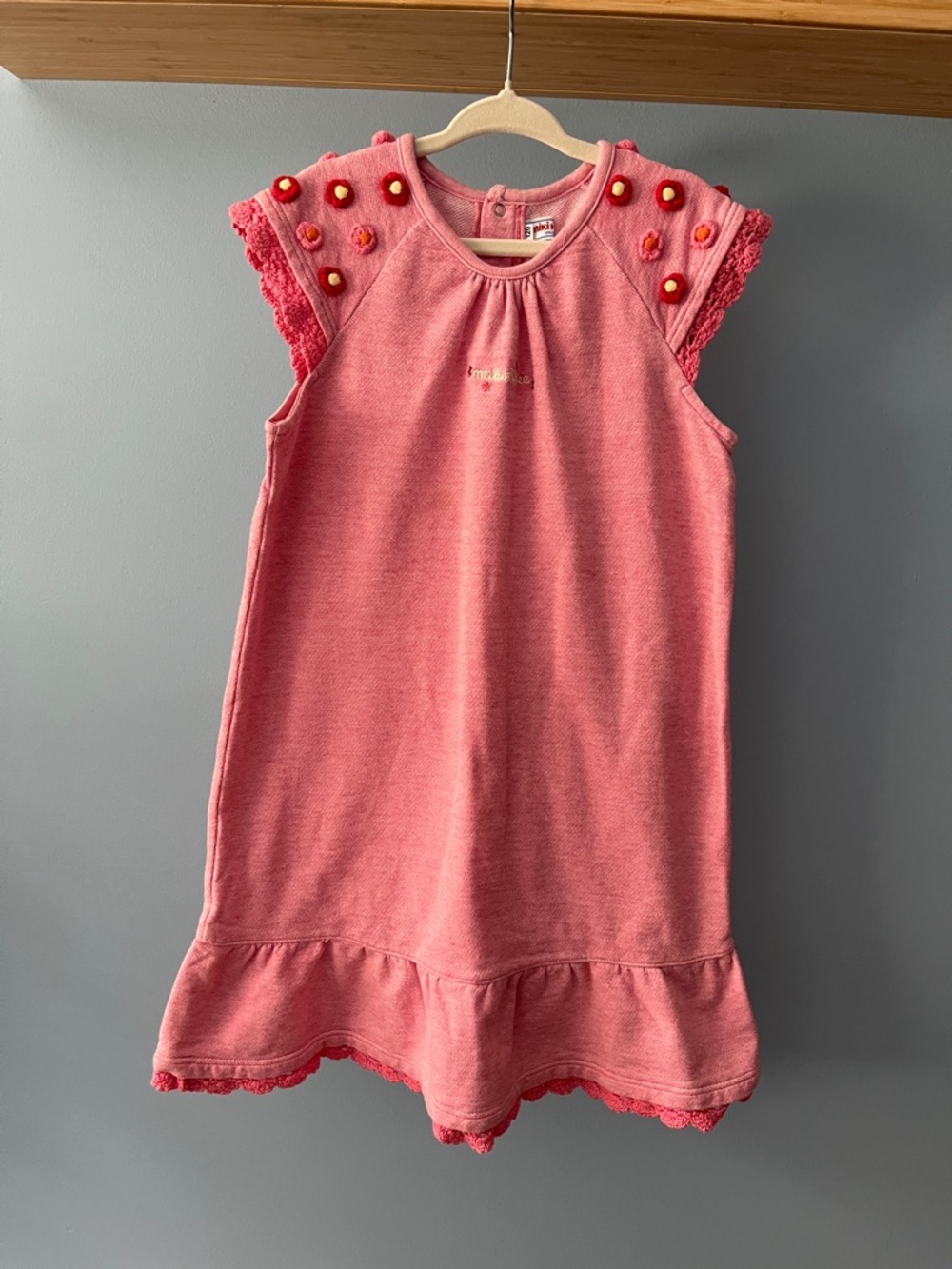 Girls' Pink Embellished Knit Dress - Brand Unknown